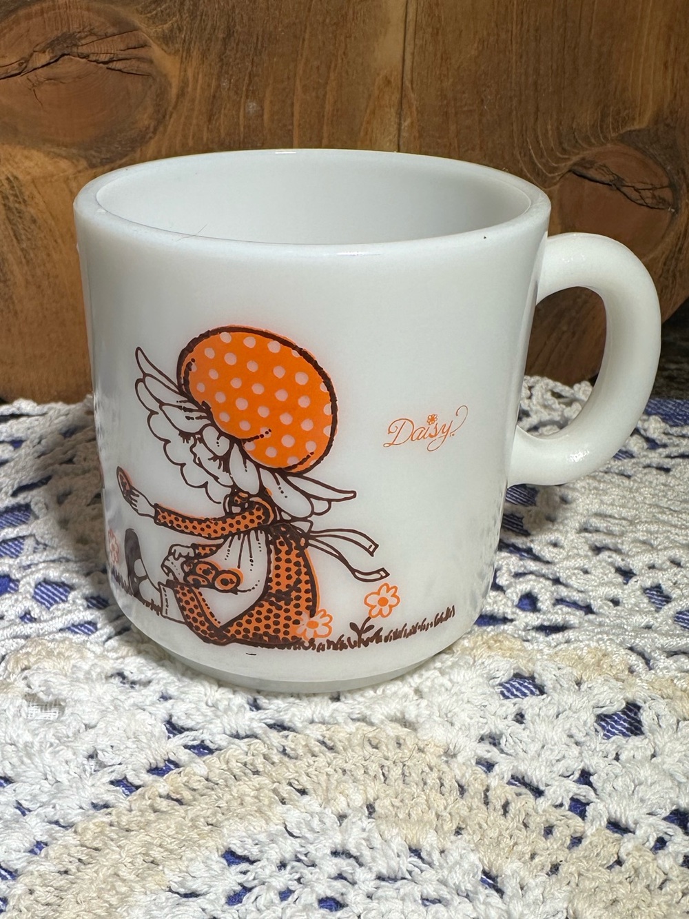 Vintage Kirby Martin Daisy Orange Patterned Ceramic Coffee Mug